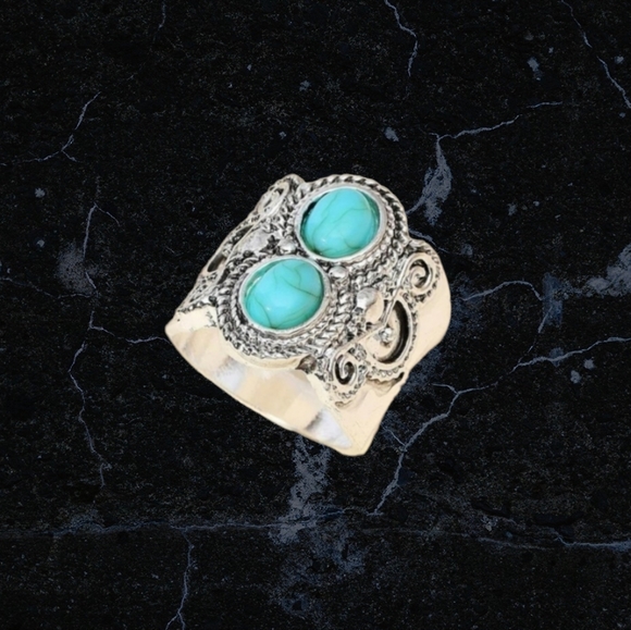 Bohemian Turquoise Silver Ring✨️ - Picture 3 of 12